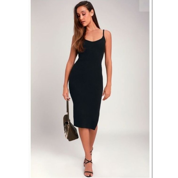 BodyCon Little Black Dress Criss-Cross Back Medium - Picture 2 of 3